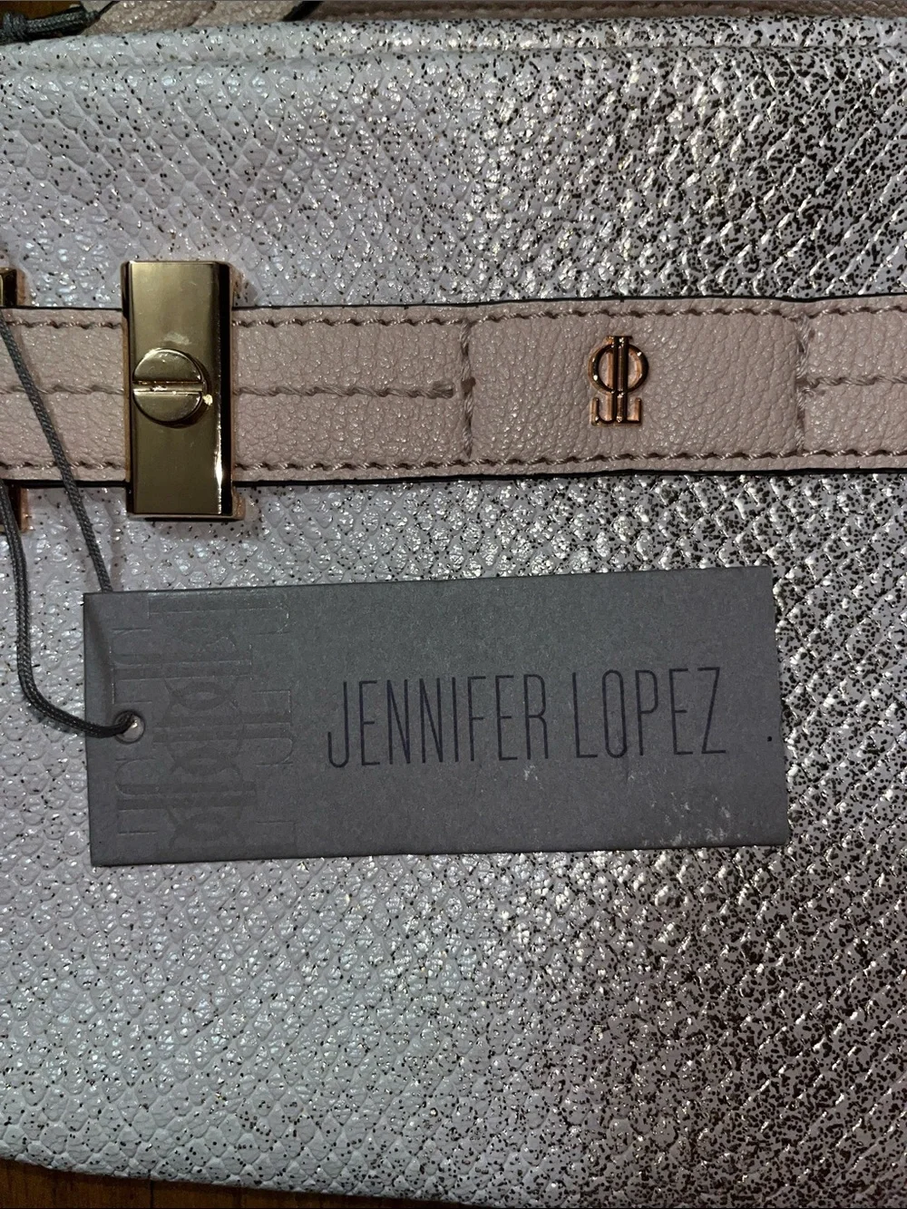 NWT Jennifer Lopez Petal Metallic Kylie Wristlet Clutch